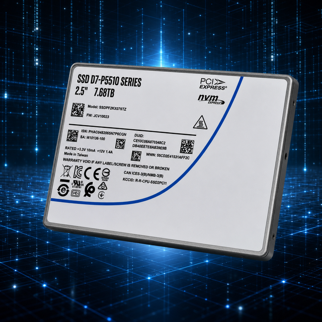 7.68TB D7 P5510 NVMe SSD Server PCIe 4.0 U.2 SFF 2.5 Inch Enterprise High Capacity Data Center Tested