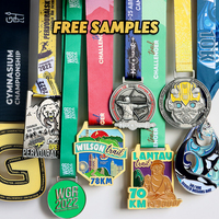 Médaille Sportive Personnalisée en Métal, Design 3D, Alliage de Zinc Doré, Marathon, Récompense, Vente en Gros