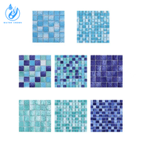 Chine Carreaux émaillés en fibre de verre bleu imperméable Mosaïque Carreaux de mosaïque en céramique diamant carré pour sol de piscine