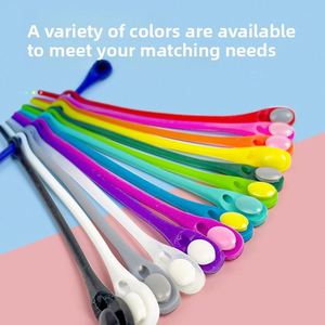 Lazy Shoelaces Trendy No-Tie Silicone <b>Elastic</b> <b>Laces</b> Buckles Color-Coordinated Innovative Creative Stretch <b>Laces</b> - Product Image 4