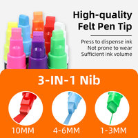 Marqueurs craie liquide effaçables 10 mm à pointe feutre pour vitres, école, verre, art, peinture DIY – 8 couleurs – Vente en gros