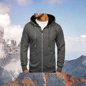 Veste cardigan en polaire ample pour homme, de haute qualité, 100% polyester, décontractée, vêtements de sport, capuche, automne, impression numérique unie - Product Image 3