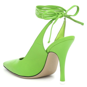 รองเท้าส้นสูงแบบไขว้สายผ้าไหมสำหรับผู้หญิง ส้นเข็ม ปลายแหลม แบบสวมเปิดส้น ไซส์ใหญ่ 47 - Product Image 6