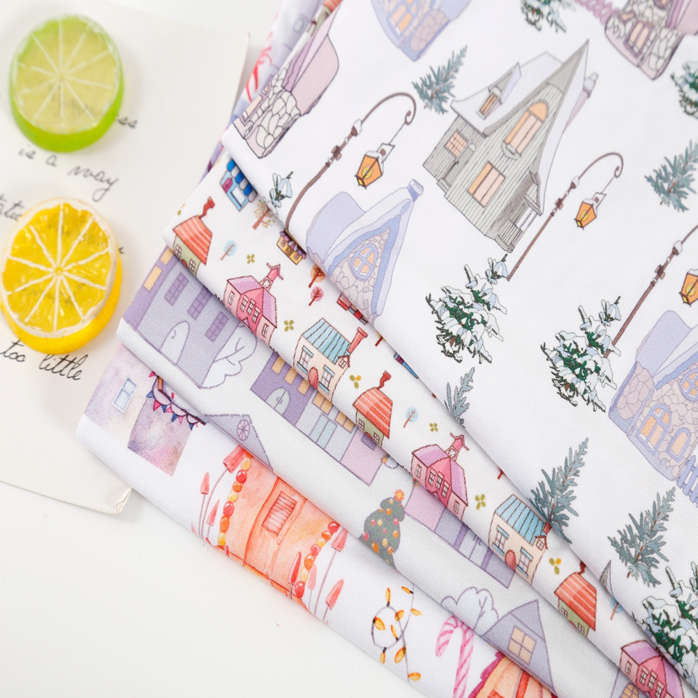 Organic Bamboo Fiber Spandex Knitted Fabric Custom Digital Print for Girls & Boys Dress Apparel