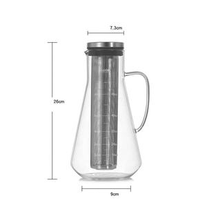 Caffettiera a freddo in vetro con filtro in acciaio inossidabile portatile resistente al calore 1.6L ad alta capacità - Product Image 2