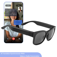 Lunettes de soleil intelligentes avec écouteurs à conduction osseuse, audio HIFI, traduction IA, contrôle tactile, étanchéité IP68, monture métallique, chargement Type-C