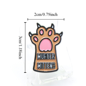 Spilla smaltata Murder Mittens a forma di zampa di gatto, distintivo da risvolto, accessorio per abbigliamento e zaino, per amanti dei gatti e spilla con umorismo audace - Product Image 4