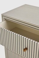 Commode moderne à rayures 2025 en bois de chêne et acier inoxydable à 3 tiroirs pour chambre à coucher – Grande Vente