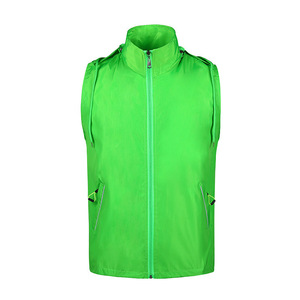 Outdoor Sports Vest Men Thin Stripe Detachable Hood Waterproof Workwear Team Building Engineering Vest - Product Image 3