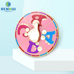 หมุดโดมเคลือบอีพ็อกซี่ชุบทองทรงกลมแบบนุ่มไม่มีตราโลหะขั้นต่ำตามสั่ง - Product Image 5