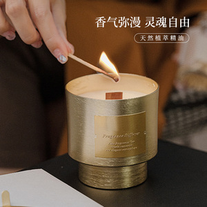 Bougie d'aromathérapie en métal de luxe léger, ornements parfumés pour la maison, senteur Café de Neige Cubain, bougie d'anniversaire, cadeau fait main - Product Image 2