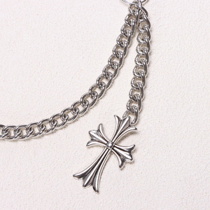 Chaîne de taille Hip Hop en métal avec croix, en argent tibétain, simple rangée, pour pantalon en jean, usage quotidien - Product Image 4