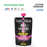 Pochette à bec verseur imprimée en héliogravure personnalisée, résistante à l'humidité, pour liquides, avec bouchon, pour l'entretien et le nettoyage des vélos, les fluides et les huiles