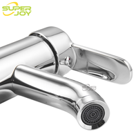 Mitigeur de lavabo Belarus avec bec courbé et levier unique, robinet de salle de bain moderne autrichien rond en acier inoxydable chromé