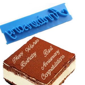 Moldes para hornear pasteles, cortador en relieve, alfabeto, Fondant, sello de pastel, 6 uds., escritura a mano en inglés, molde de decoración de Pasteles de cumpleaños - Product Image 5