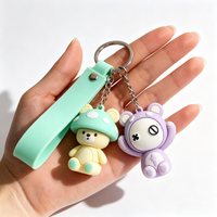 Porte-clés décapsuleur en caoutchouc souple PVC 3D personnalisé, figurine de mascotte de dessin animé OEM ODM sur mesure, cadeau promotionnel étanche en gros