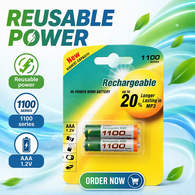 Rechargeable AA 1.2V NIMH Lithium Battery 2600mAh for Toys & Home Appliances