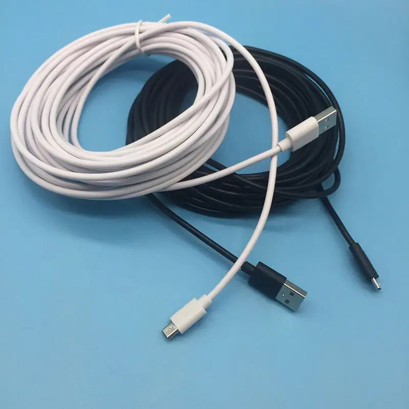 1 sampel ok 5 m 16 kaki kabel pengisi daya kabel ekstensi USB mikro 5 meter kabel pengisi daya Android kamera pengawasan panjang