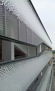 Paneles Minimalistas de Pared Cortina de Aluminio con Diseño Geométrico Perforado, Recubiertos con Pintura en Polvo para Aplicaciones Exteriores - Product Image 3