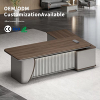 Boss Desk Escritorio de oficina de esquina en forma de L con gabinete de almacenamiento Mesa DE TRABAJO ejecutiva superior para alta gerencia Estilo de lujo moderno
