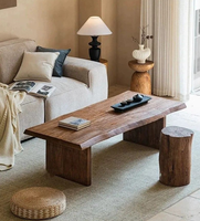 Table basse moderne en bois massif durable pour petit appartement avec rangement, meuble de salon mobile, table à thé pour hôtel