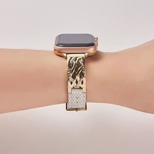 Bracelet hybride en cuir tressé de luxe Upro pour Apple Watch Series 11 Ultra, vente en gros d'usine, bracelet de montre personnalisé OEM - Product Image 4