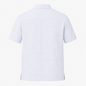Polos de Golf a Cuadros con Logotipo Personalizado para Hombre, Blancos y Azules, de Manga Corta, Marca Privada, Fabricante OEM ODM - Product Image 5