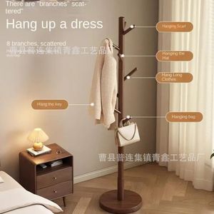 Wooden Floor <b>Standing</b> Coat Rack 8 Branches Multipurpose Indoor Bedroom Living Room Clothes <b>Hat</b> Bag Holder - Product Image 1