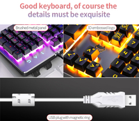 Keyboard gaming berkabel K002 desain anti tumpah portabel papan saklar membran lampu latar pelangi keyboard cahaya campur