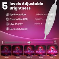 Sneignon Enter You Dare Skull LED Neon Sign, luminosité réglable, alimenté par USB, art mural en acrylique pour la décoration de fête d'Halloween