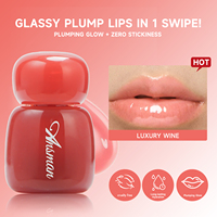 SheDiary Huile à Lèvres Hydratante Effet Repulpant Teinté Longue Durée Couleur Vin Brillant Format Voyage 15ml – Marque Privée OEM