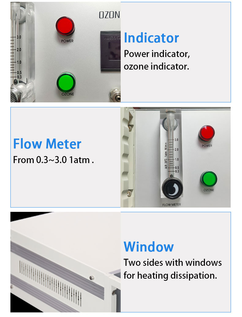 Máy tạo ozone chuyên dụng trong phòng thí nghiệm chuyên nghiệp với đồng hồ đo lưu lượng 6