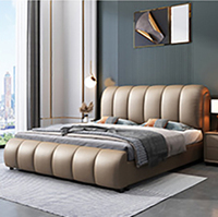 Vente directe usine : Ensemble de meubles de chambre à coucher – Lit double king size 180x200cm avec cadre en bois massif et rangement en bois