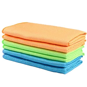 High Quality Pink Purple 30*40cm Glass Cleaning Cloth Lint Free Polishing Microfiber fish scale Towels Microfiber cleaning towel