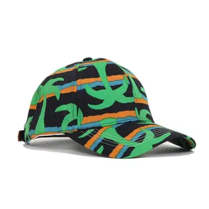 时尚全印花棉棒球帽男女通用棕榈树防晒沙滩棒球帽制造商