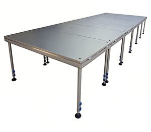 Scène portable RK à installation rapide avec pieds réglables, structure en aluminium, conception emboîtable, plateforme en aluminium-contreplaqué couleur argent pour - Product Image 1