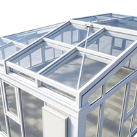 Moderna Terraza Prefabricada con Estructura de Aluminio Blanco, Techo Retráctil Multinivel, Sistema de Ventilación Integrado, para Exteriores, Hoteles y Patios