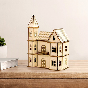 Puzzle <span class=keywords><strong>de</strong></span> vacances <span class=keywords><strong>de</strong></span> Noël exquis en <span class=keywords><strong>bois</strong></span> 3D décoration <span class=keywords><strong>de</strong></span> la maison assembler petite maison <span class=keywords><strong>château</strong></span> jouet cadeau surpris - Product Image 1