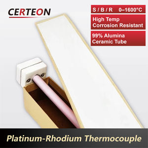 เซนเซอร์ท่อคอรันดัม 1600℃ สำหรับเตาเผาแบบมัฟเฟิลในห้องแล็บ ลวดแพลทินัมโรเดียม 0.1 มม. ชนิด <span class=keywords><strong>S</strong></span> เทอร์โมคัปเปิล - Product Image 5