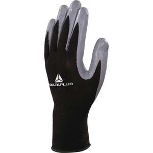 DELTA PLUS - VE712GR09 Guante de punto de poliéster negro-gris con palma de nitrilo (paquete múltiple)-GUANTES EAN 3295249131692 - Product Image 1