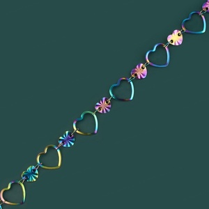 Pulsera de Moda de Acero Inoxidable con Diseño de Corazón Colorido Estilo Coreano para Mujer, Joyería Católica Estilo Egipcio, Hermosos Amuletos - Product Image 2