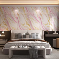 Papier peint floral auto-adhésif amovible, design marbre, sans dommages, idéal pour maison en location