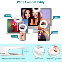 Mini lampe torche portable LED pour smartphone, à clipser, pour selfie
