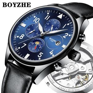 Relojes Mecánicos BOYZHE de Envío Rápido y Gran Venta para Hombre, <span class=keywords><strong>Reloj</strong></span> de Cuero de Lujo para Hombre, Envío Directo - Product Image 3