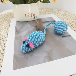 Alta Qualidade Eco-Friendly Cat Brinquedos Atacado Sound <span class=keywords><strong>Mouse</strong></span> Interactive Produto Corda De Algodão Colorido para Gatos Pet Supplies - Product Image 3