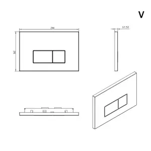 Réservoir d'eau caché bouton poussoir SS 304 panneau mur suspendu citerne acier inoxydable brossé or P V D double chasse