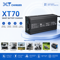 Chargeur intelligent XT70 90-264VAC à tension large, communication personnalisable, protection complète, refroidissement par ventilateur, OEM pour pack Li-ion