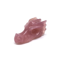 Vente en gros de têtes de dragon en quartz rose sculptées en cristal crânes tête de dragon rose de 2 pouces pour pierres de guérison