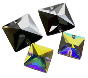 Strass en verre à coudre de qualité supérieure LUCKY K9, forme poire, à coudre, avec trous, cristal <span class=keywords><strong>AB</strong></span> pour robe - Product Image 4