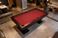 Mesa de Billar JuLai de 9 pies con Diseño Nuevo, Bolsillos de Cuero Genuino, Estructura de Madera Sólida - Mesa de Billar Personalizable con 3 Años de Garantía